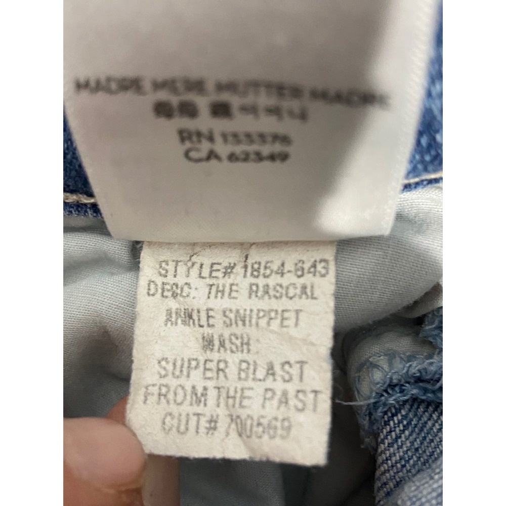 Mother Rascal Ankle Snippet Blast From Past Striaght Mid Distress Light Wash 23 - Picture 9 of 10